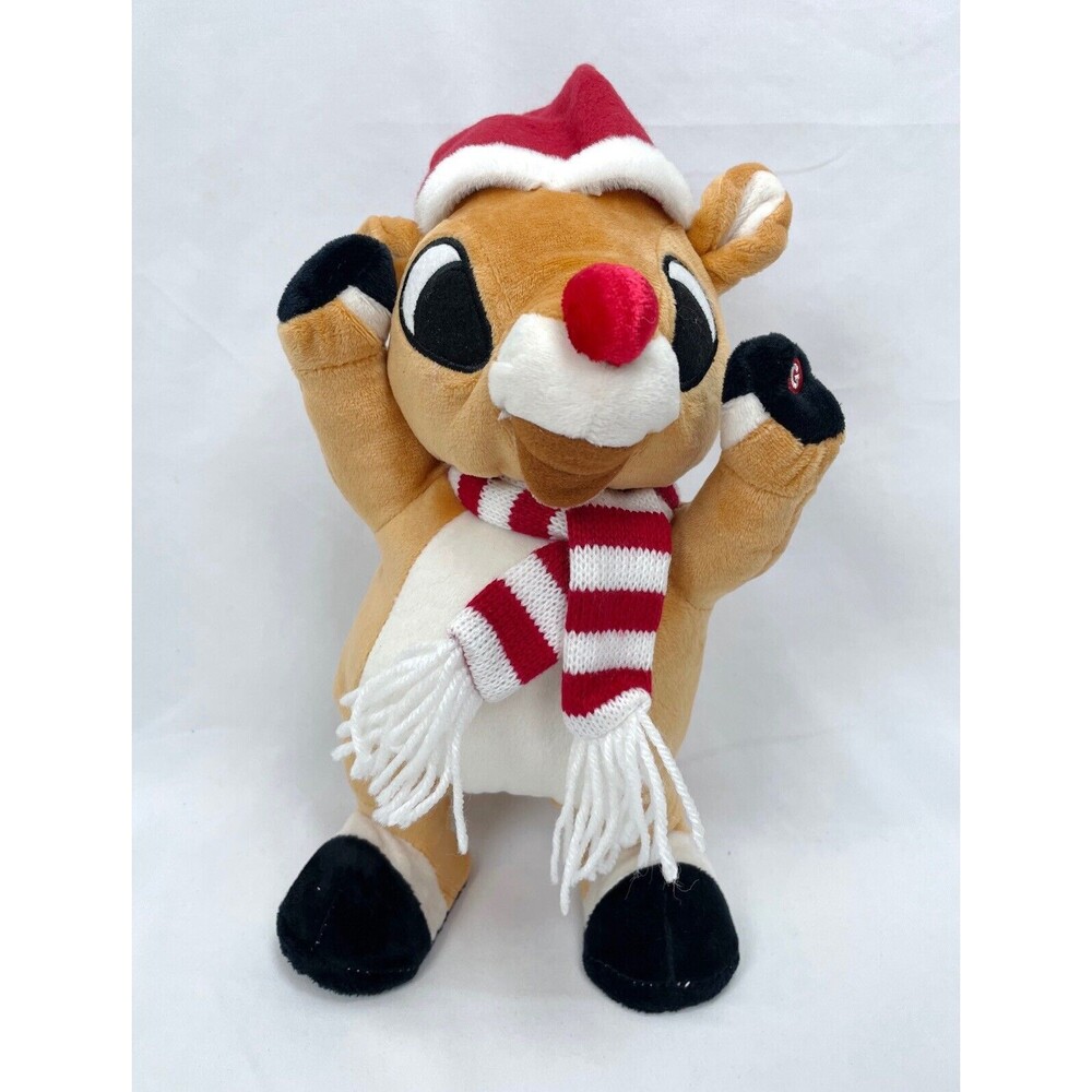Gemmy Rudolph Red‎ Nosed Reindeer Christmas Singing Dance Animated Santa Hat